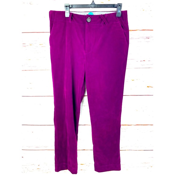 Adrian Schachter Rich Fashion Purple Velvet Pants Size 32 - Picture 1 of 5